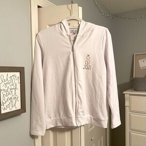 BRIDE Est 2021 White Zip-Up Sweater